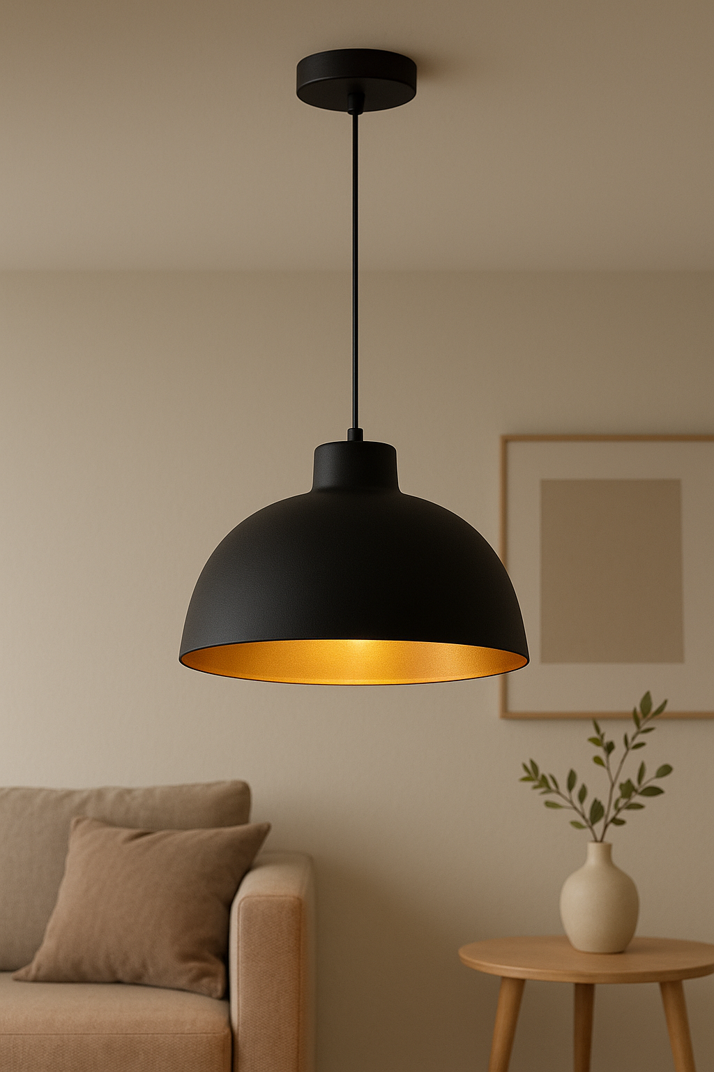 Modern Matte Black Pendant Ceiling Lamp